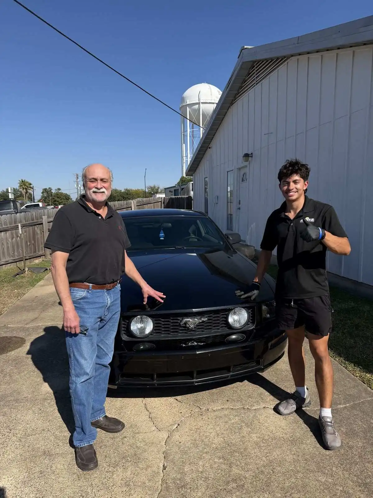 Satisfied customer with Ford Mustang GT detail in Navasota TX by Kurtz Auto Detailing