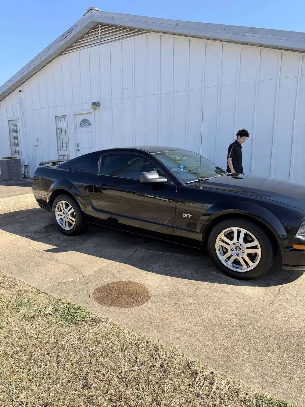 Paint correction on black Ford Mustang GT in Navasota TX removing swirl marks